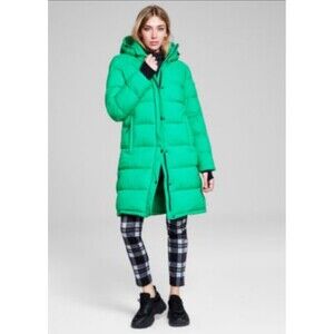 BCBGeneration Plus Size Puffer Coat Midi Green XXL Women’s Maxi Long Warm